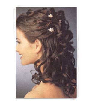Hair Updo Styles on Beautiful Curly Half Do Hair Style